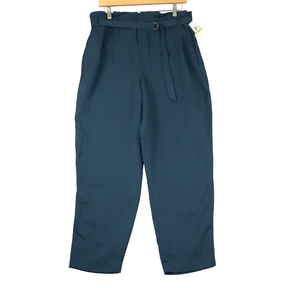 1 State‎ High Waist Paperbag Belted Pant 14 Lyocell Tapered Trouser Pockets Work